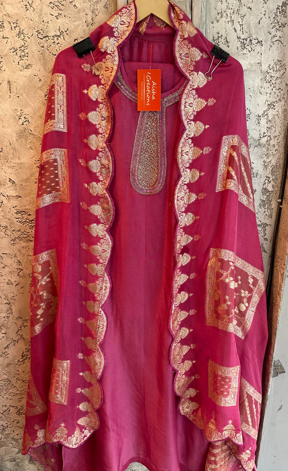 Pure Russian silk unstitched shirt Semi stitched with sleeves made