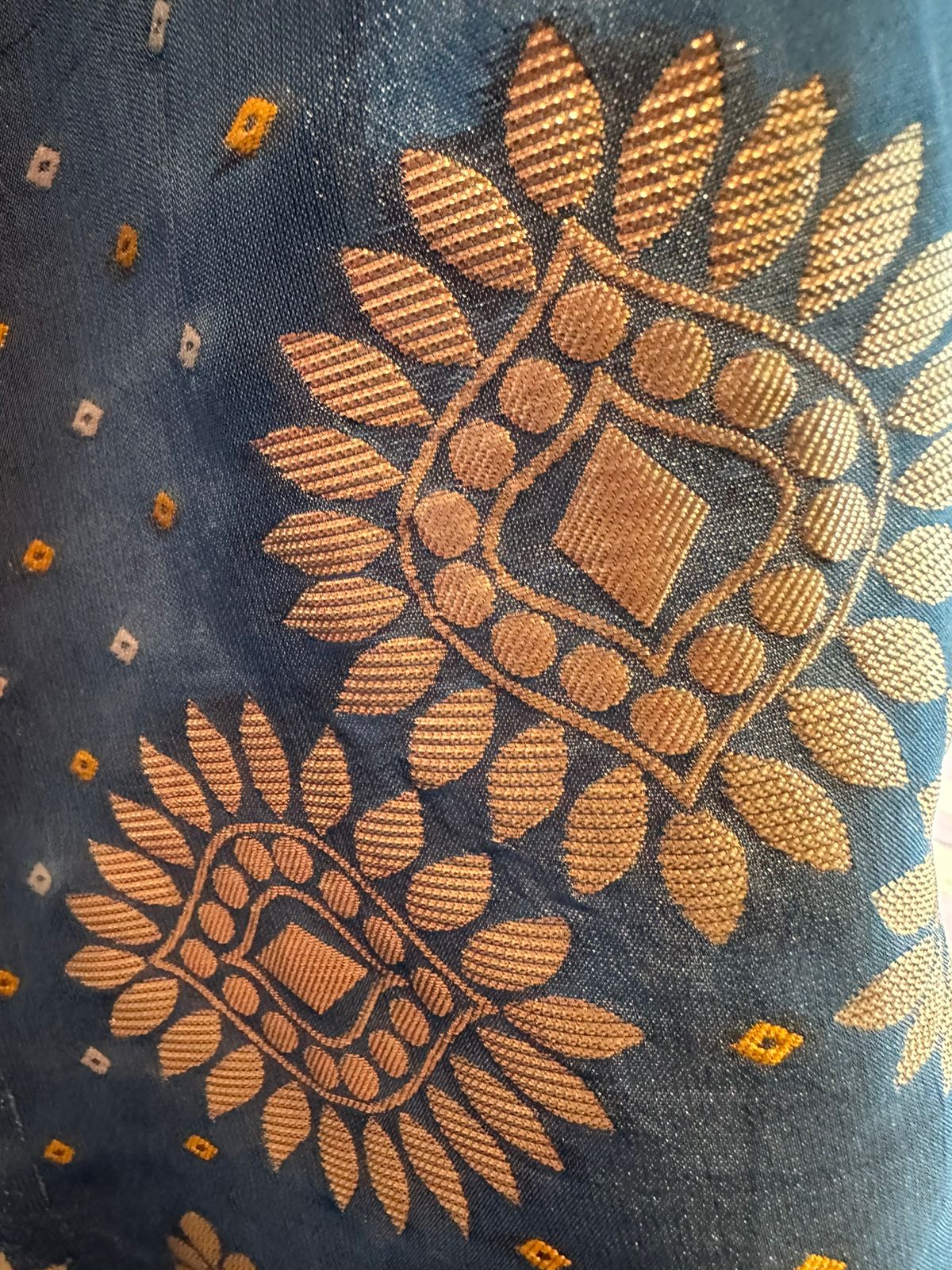 Pure russian silk unstitched shirt full size shirt with Leathet