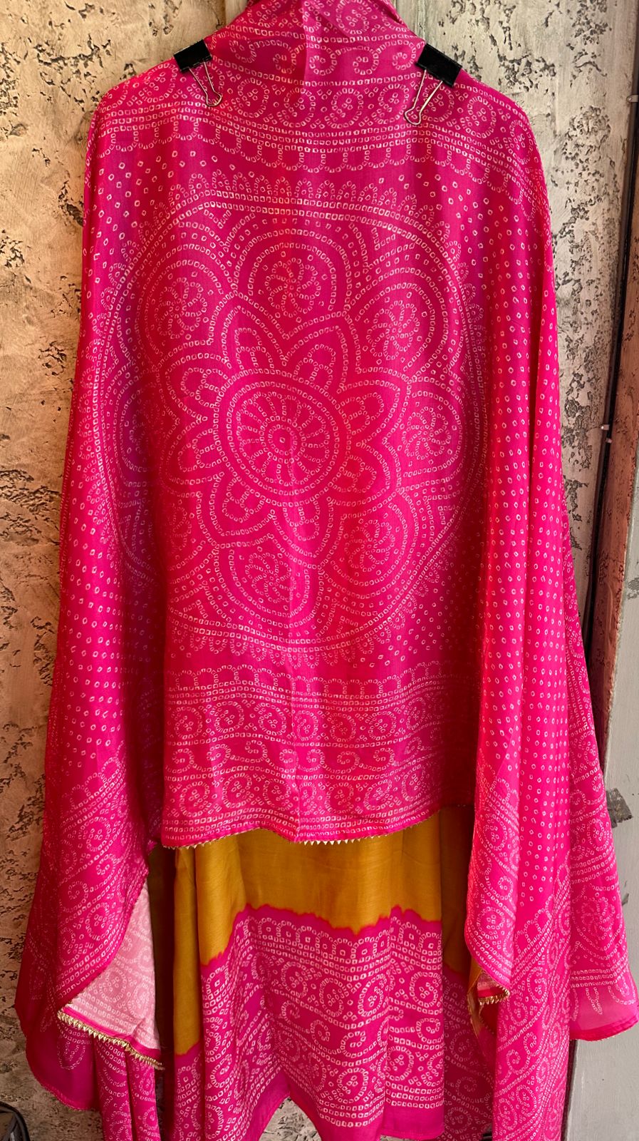 Pure GAJJI silk Unstitched full size Suit with very gorgeous Dori work on the neckline