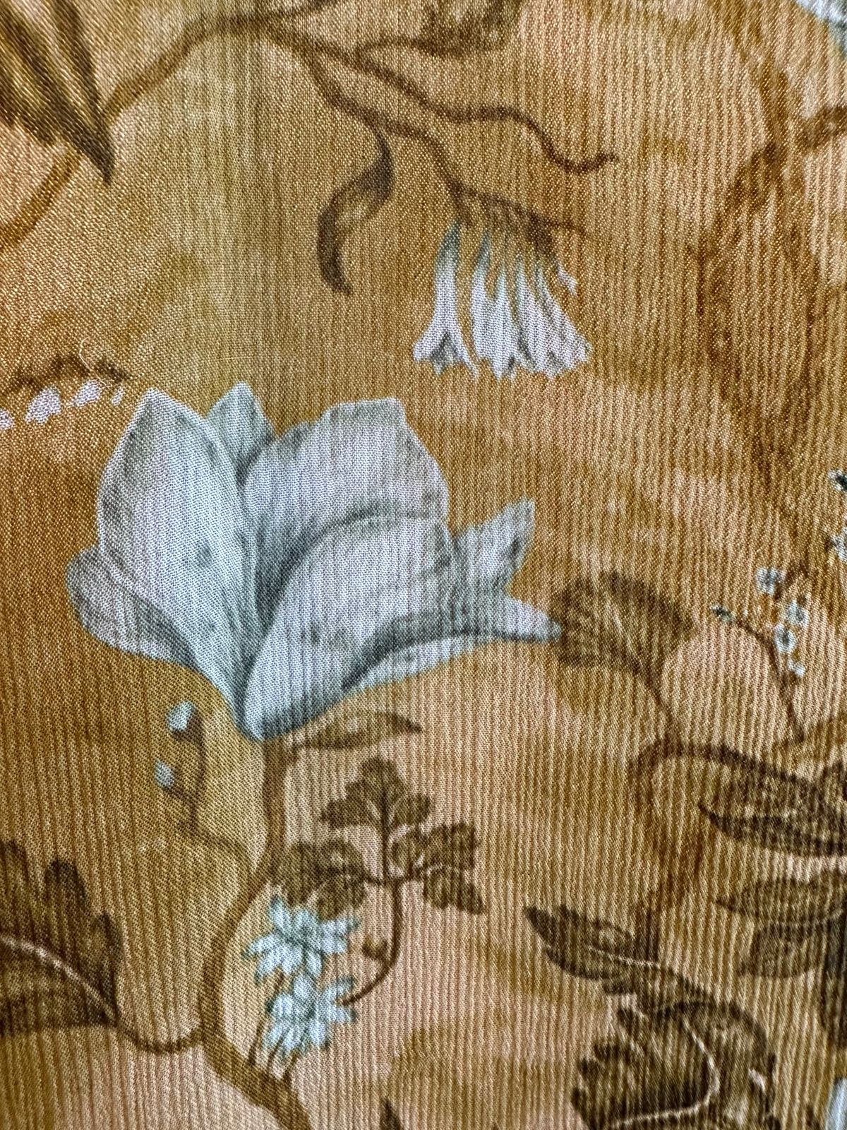 Pure Chinon floral digital printed shirt (Unstitched) with very pretty Neckwork