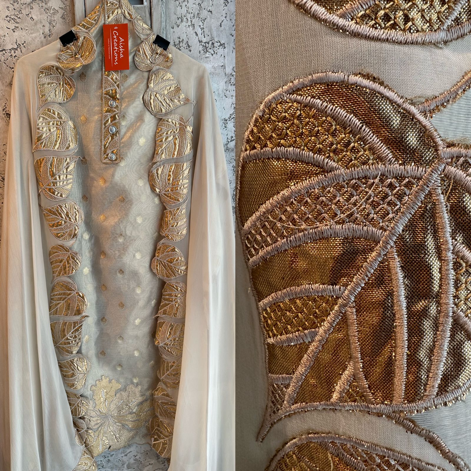 Pure chanderi unstitched shirt with zari weavings