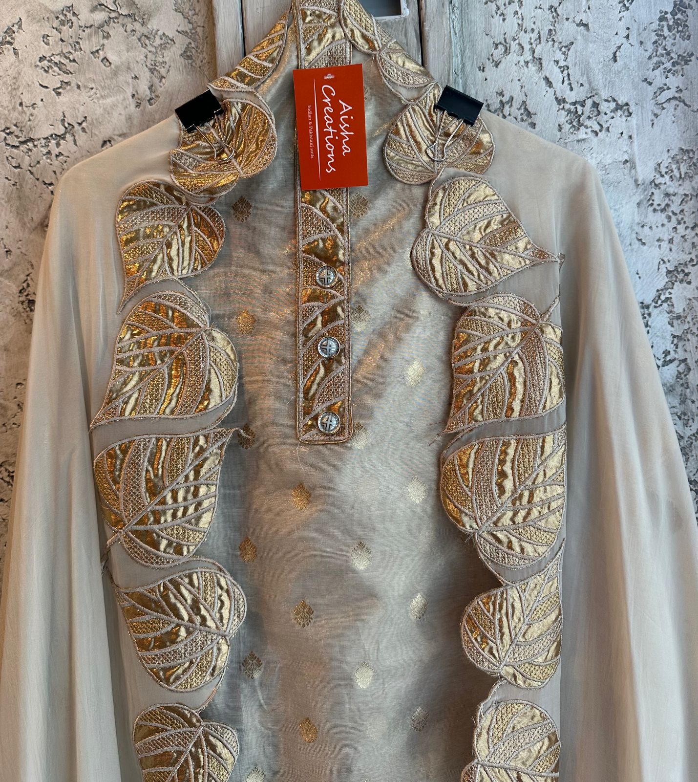 Pure chanderi unstitched shirt with zari weavings