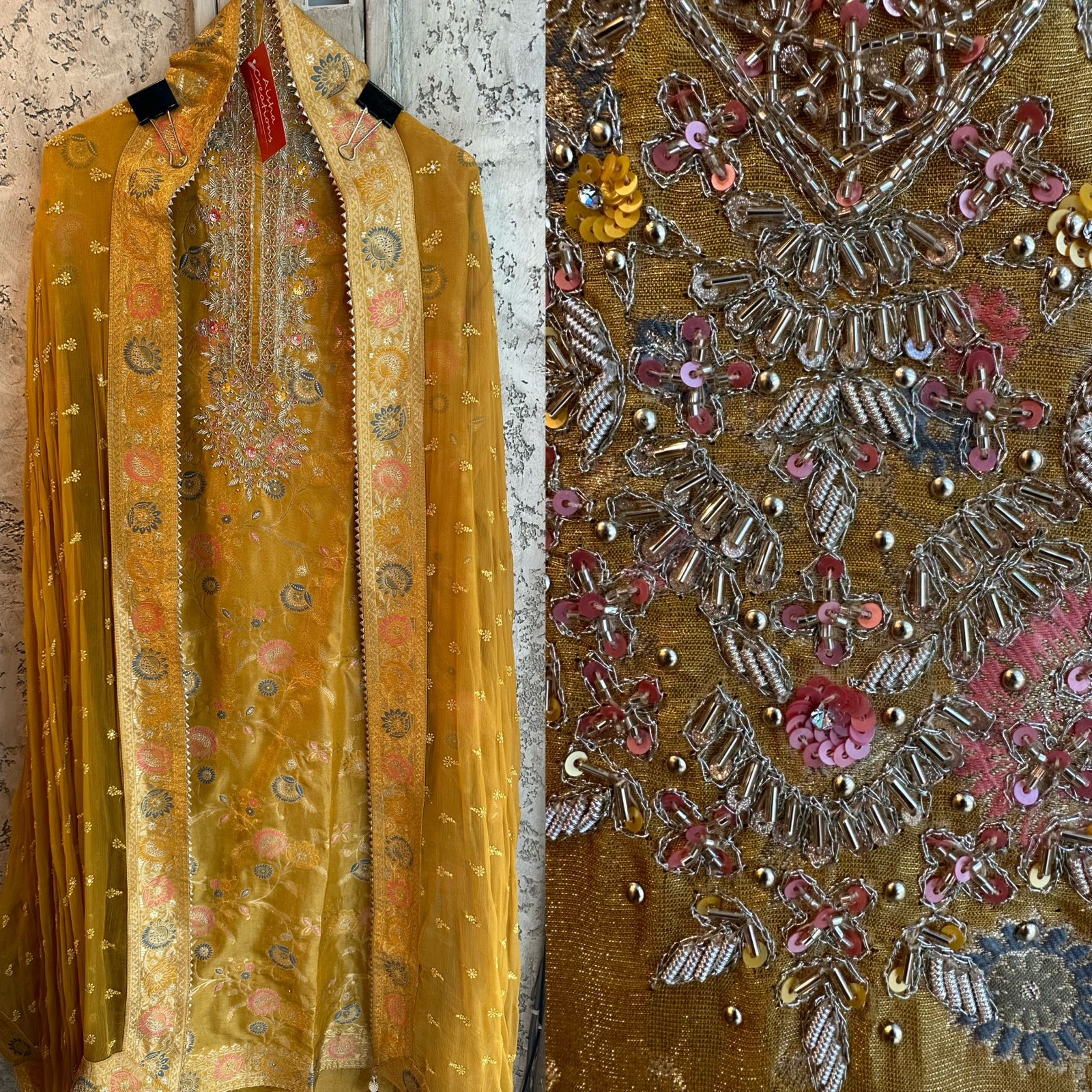 Very gorgeous Neckwork done from original Nalki and sequence work