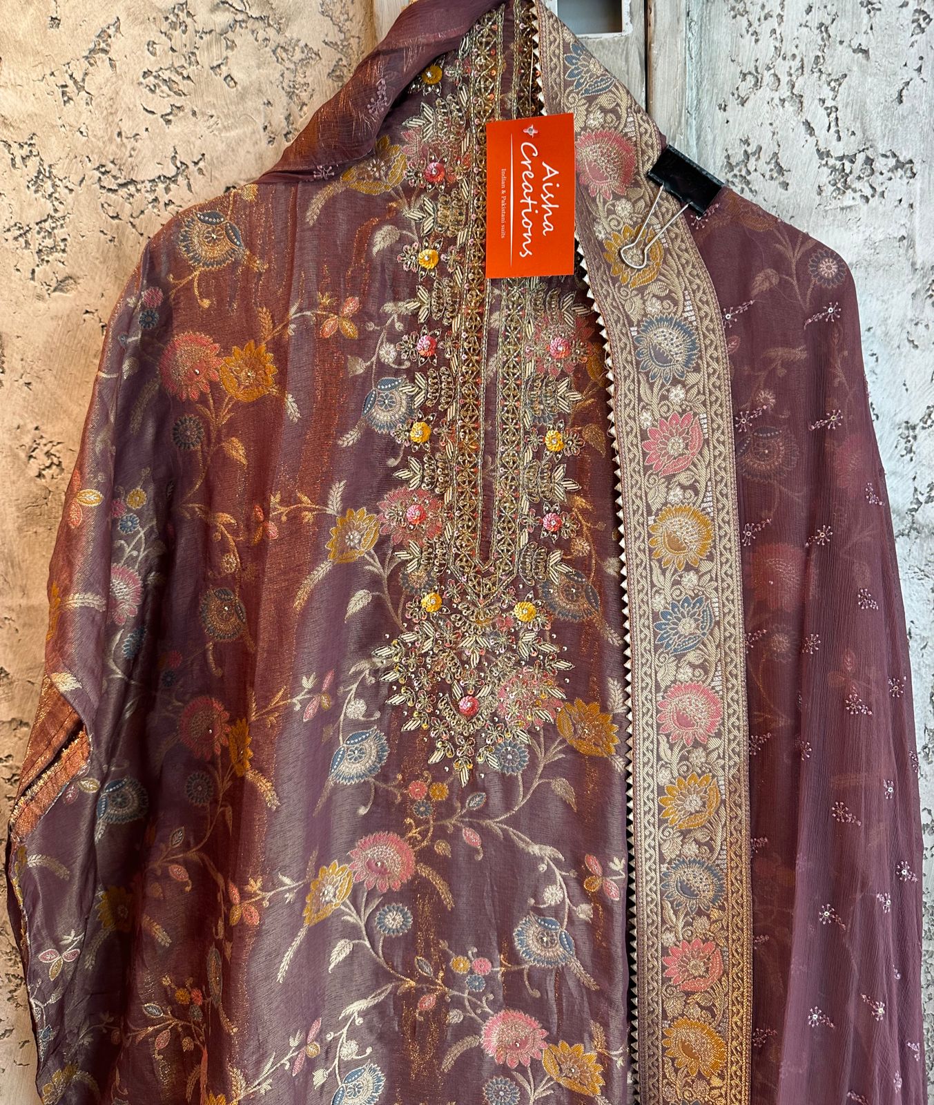 Tissue jacquard fully self weaved banarsi shirt (Unstitched)