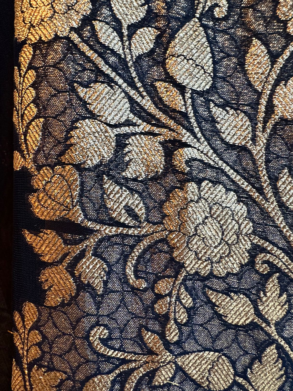 Pure organza silk zari weaving booties unstitched Shirt with very gorgeous neckline made from Dori zari and dabka work