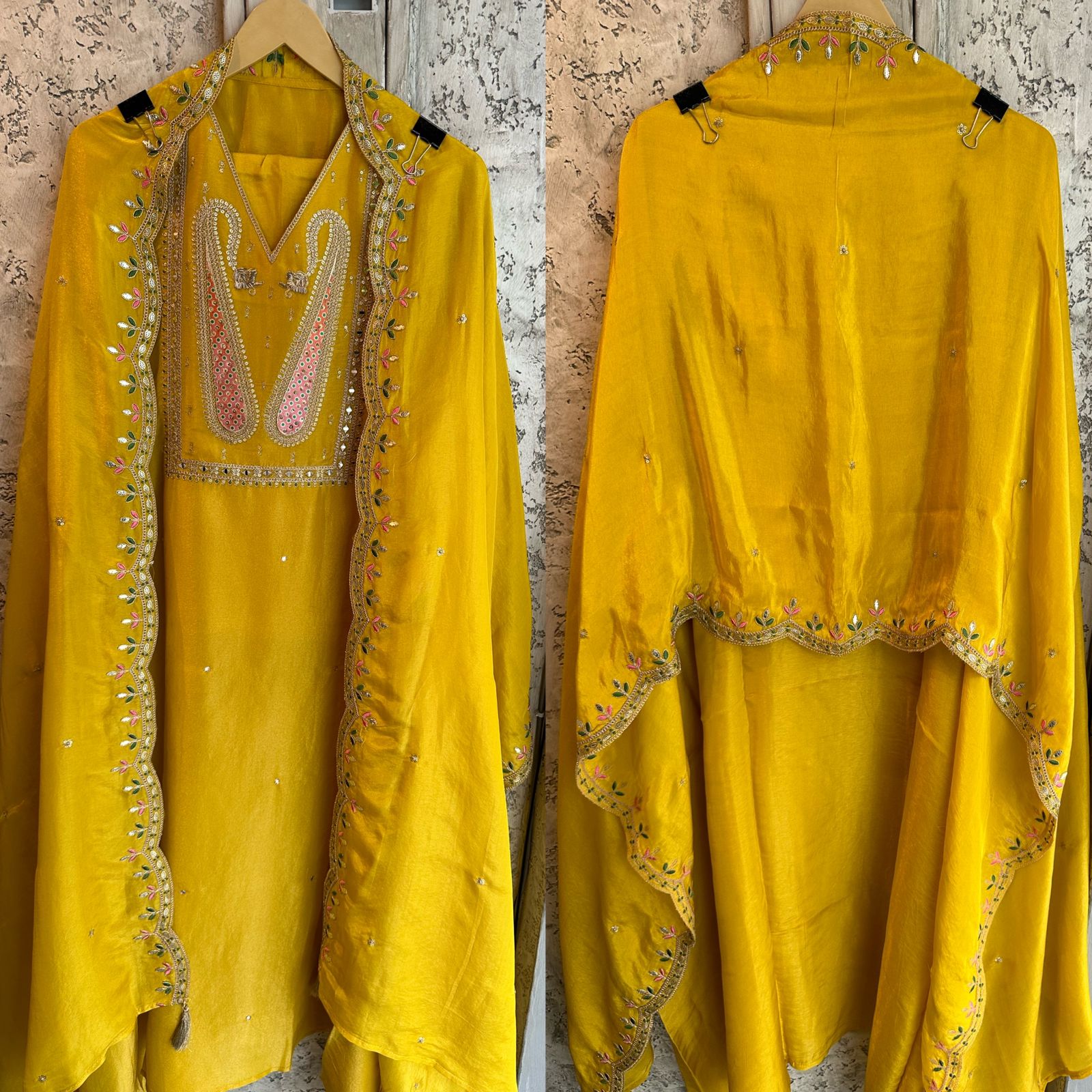 Silk tissue shirt with very gorgeous Neckwork