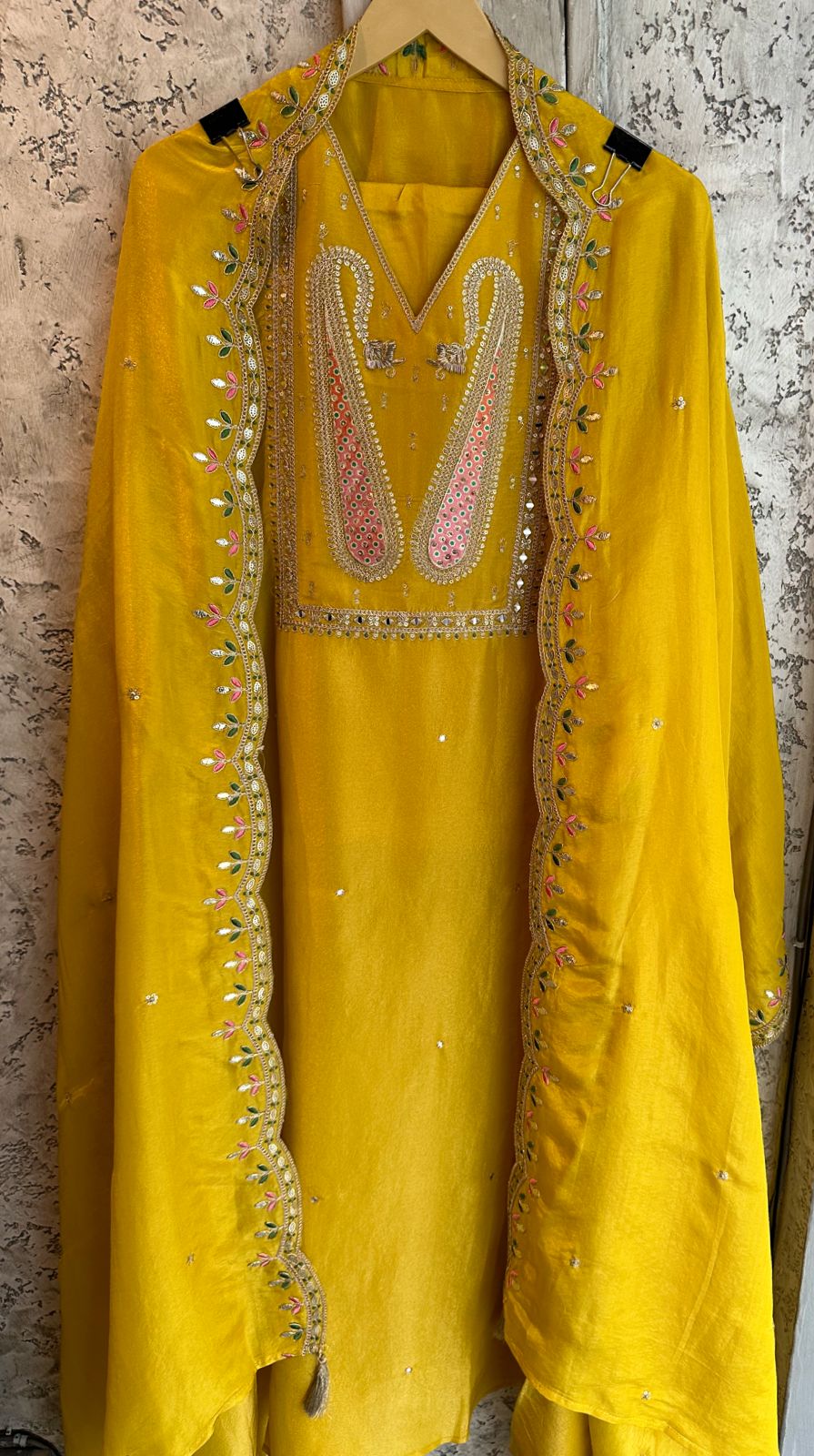 Silk tissue shirt with very gorgeous Neckwork