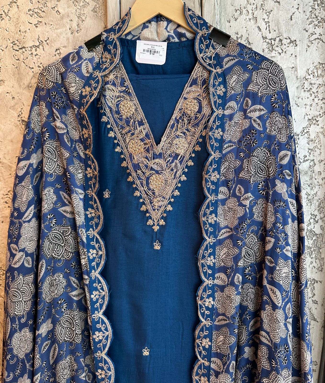 Brasso velvet unstitched full size shirt and Dupatta set Colourful Brasso with designer Dupatta