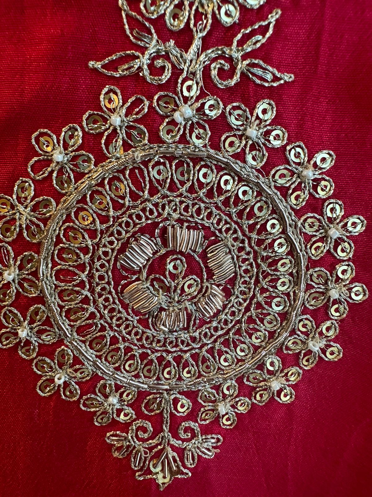 Pure russian silk unstitched shirt with beautiful embroidery on neck