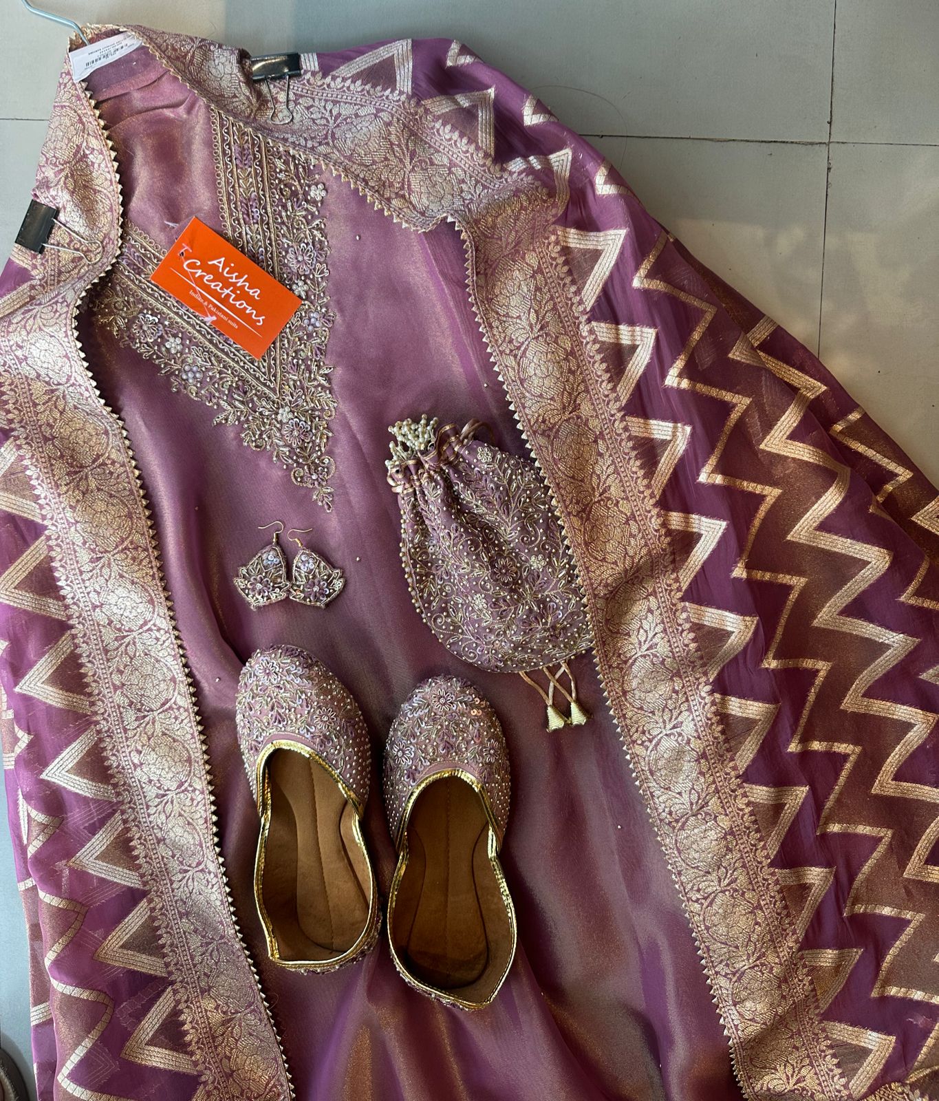 Pure shimmery Jacquard unstitched full size kurta with very gorgeous neckline
