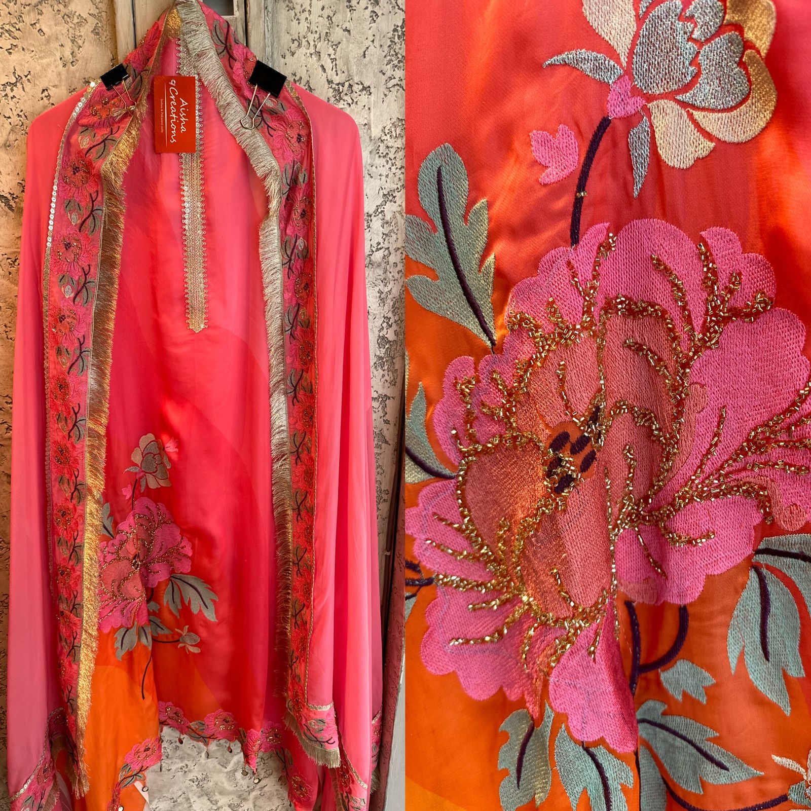 Pure Satin silk tri colour shirt very very soft and completely unstitched