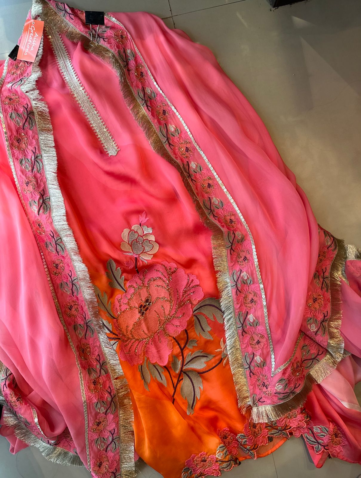 Pure Satin silk tri colour shirt very very soft and completely unstitched