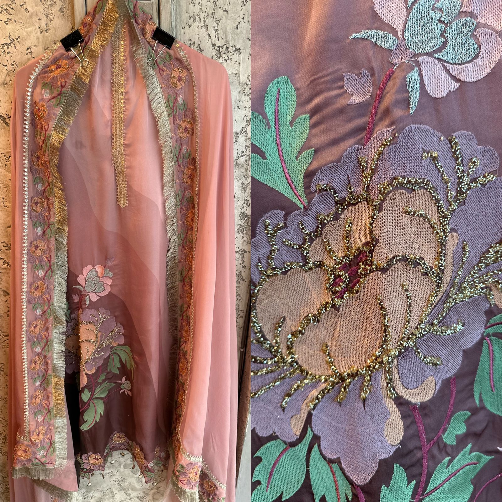 Pure Satin silk tri colour shirt very very soft and completely unstitched