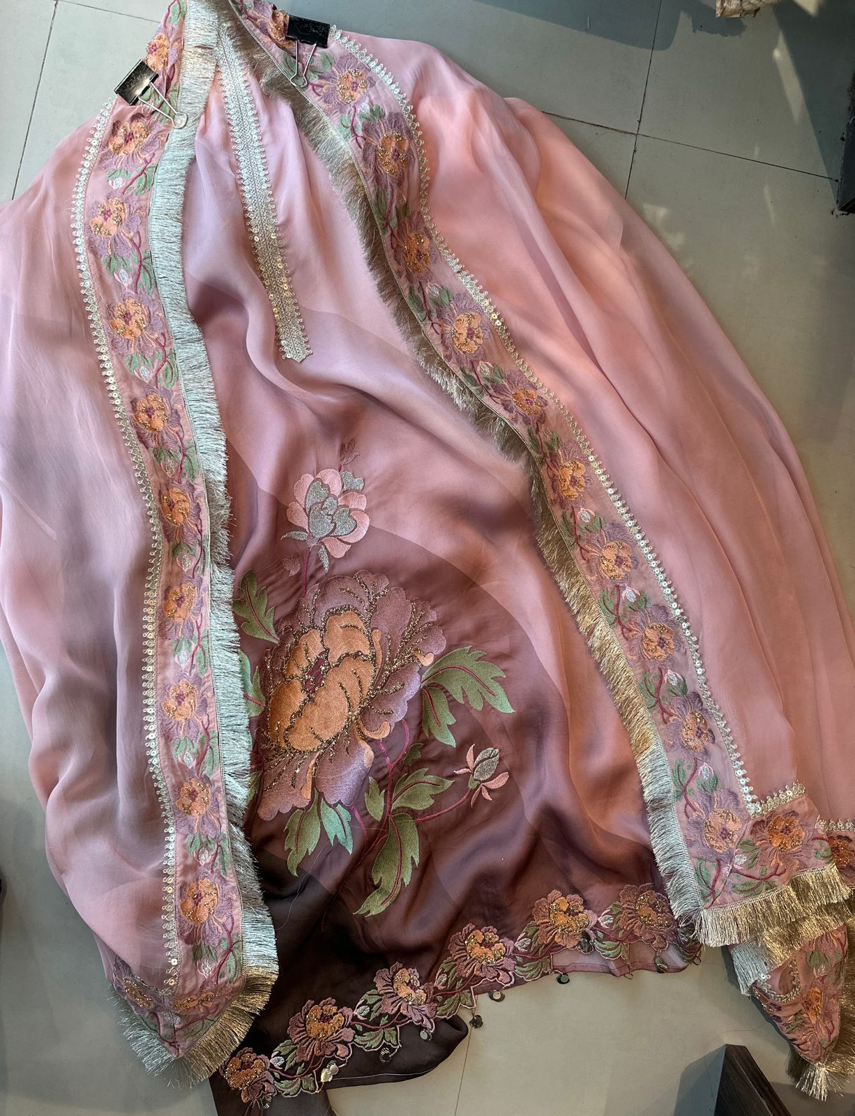 Pure Satin silk tri colour shirt very very soft and completely unstitched