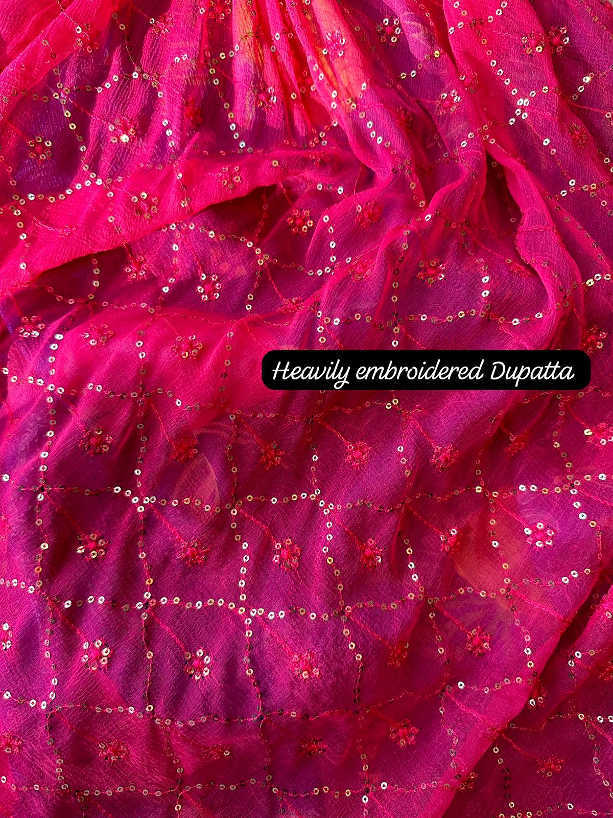 Pure Digital floral printed Chinon shirt with very beautiful embroidered neckline rest the shirt is only printed