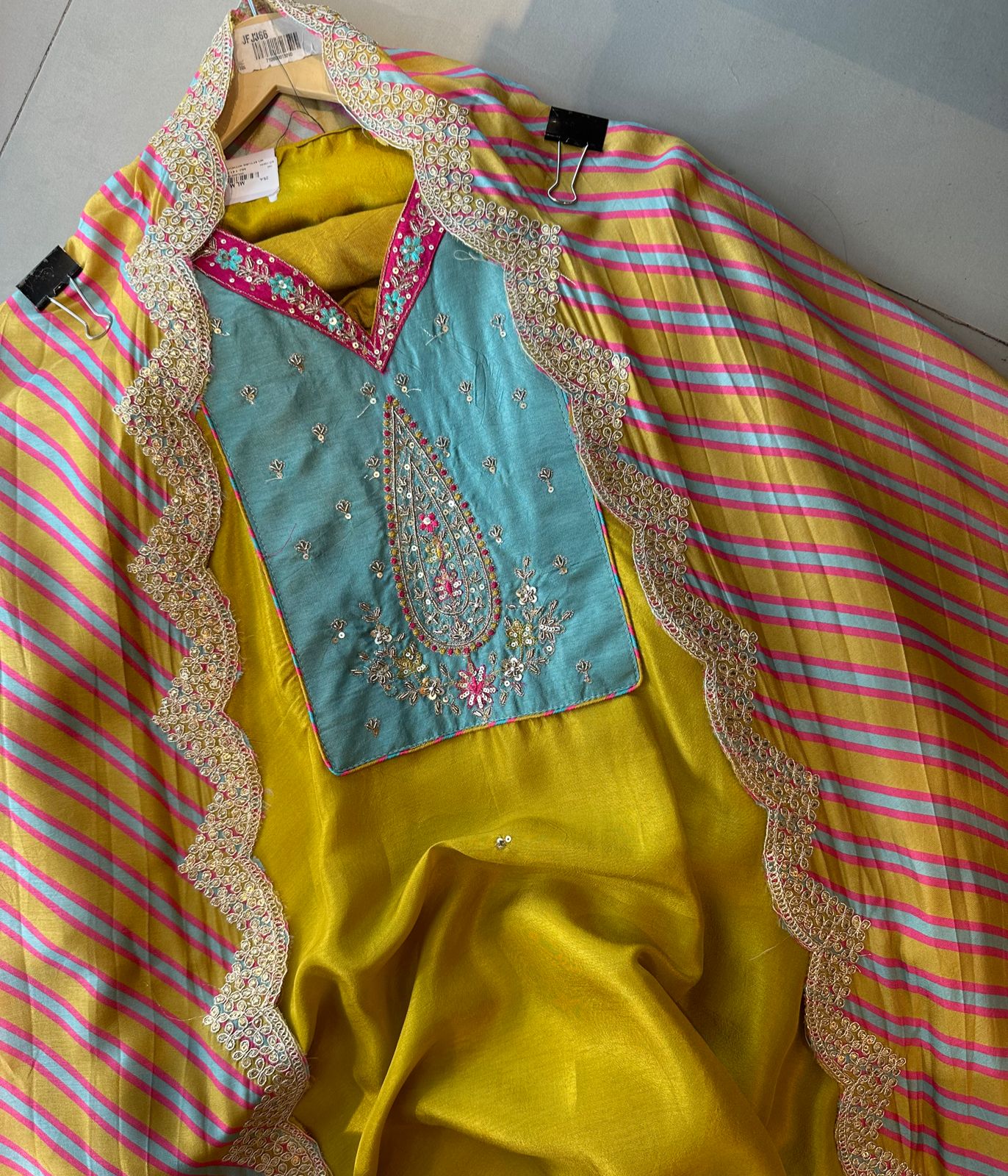 Pure Mulberry silk shirt Yellow in colour with designer neckline