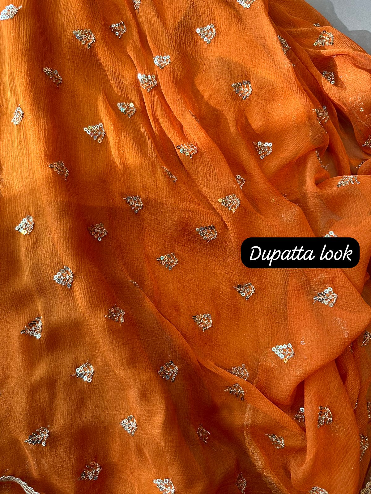 Tissue unstitched full size shirt with neck embroidery done (Unstitched shirt)