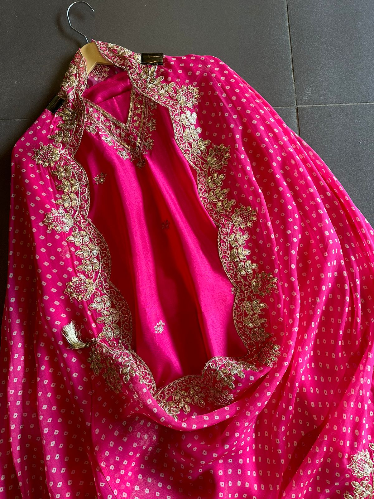 Pure russian silk unstitched shirt with beautiful designer pattern plus zari sequence embroidery