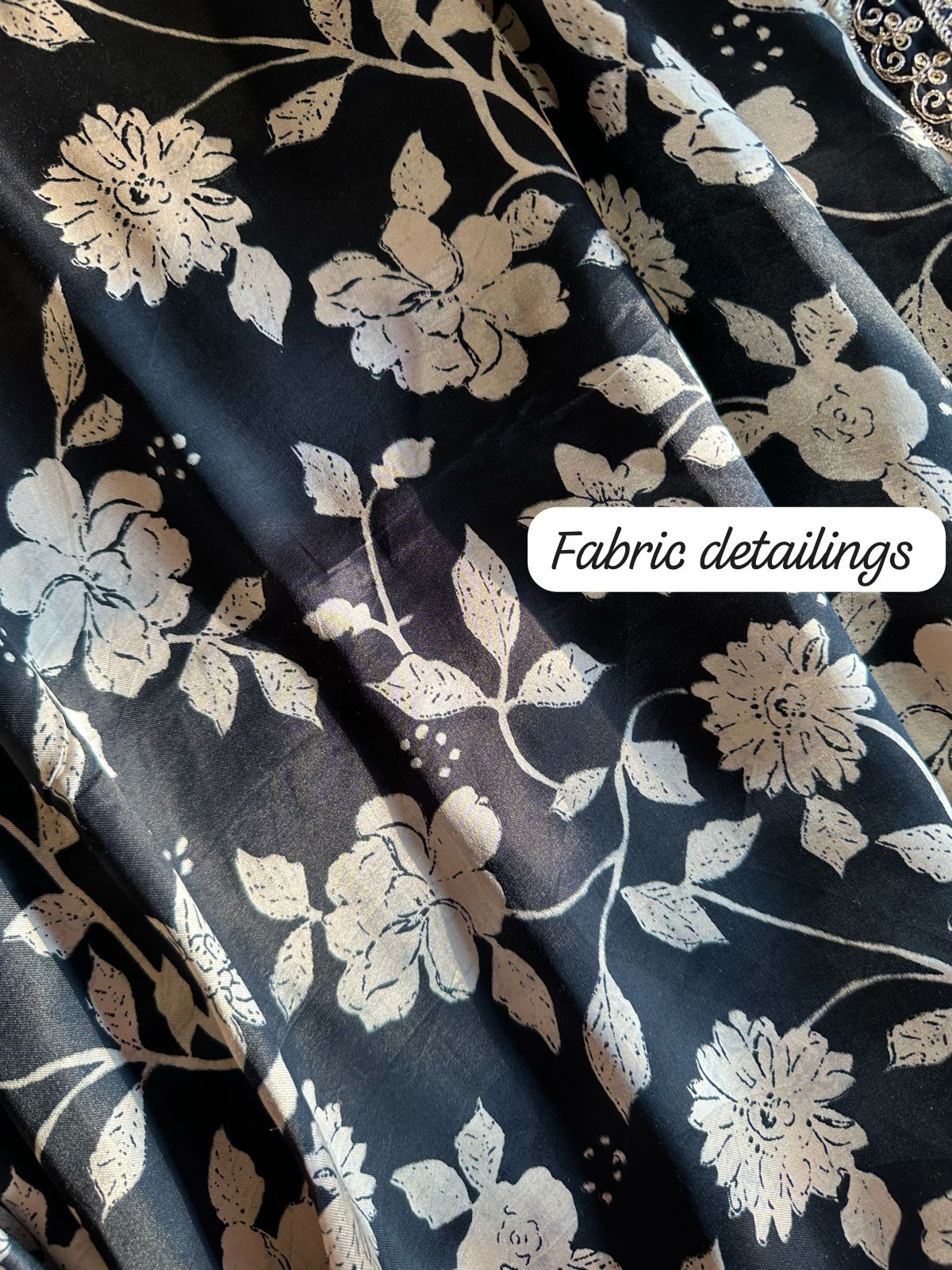 Pure gajji silk(satin silk) designer unstiched full size shirt with beautiful print plus sequence