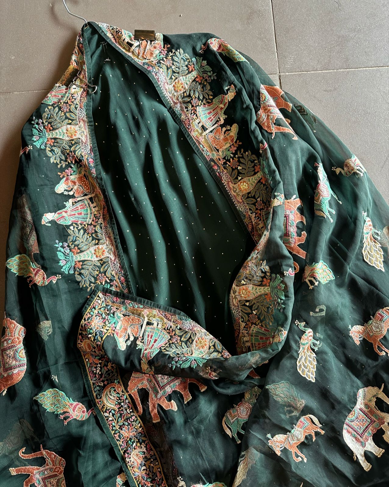 Pure Crepe silk shirt with complete swaroski highlights