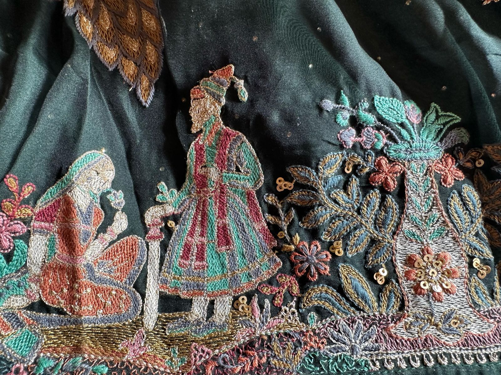 Pure Crepe silk shirt with complete swaroski highlights