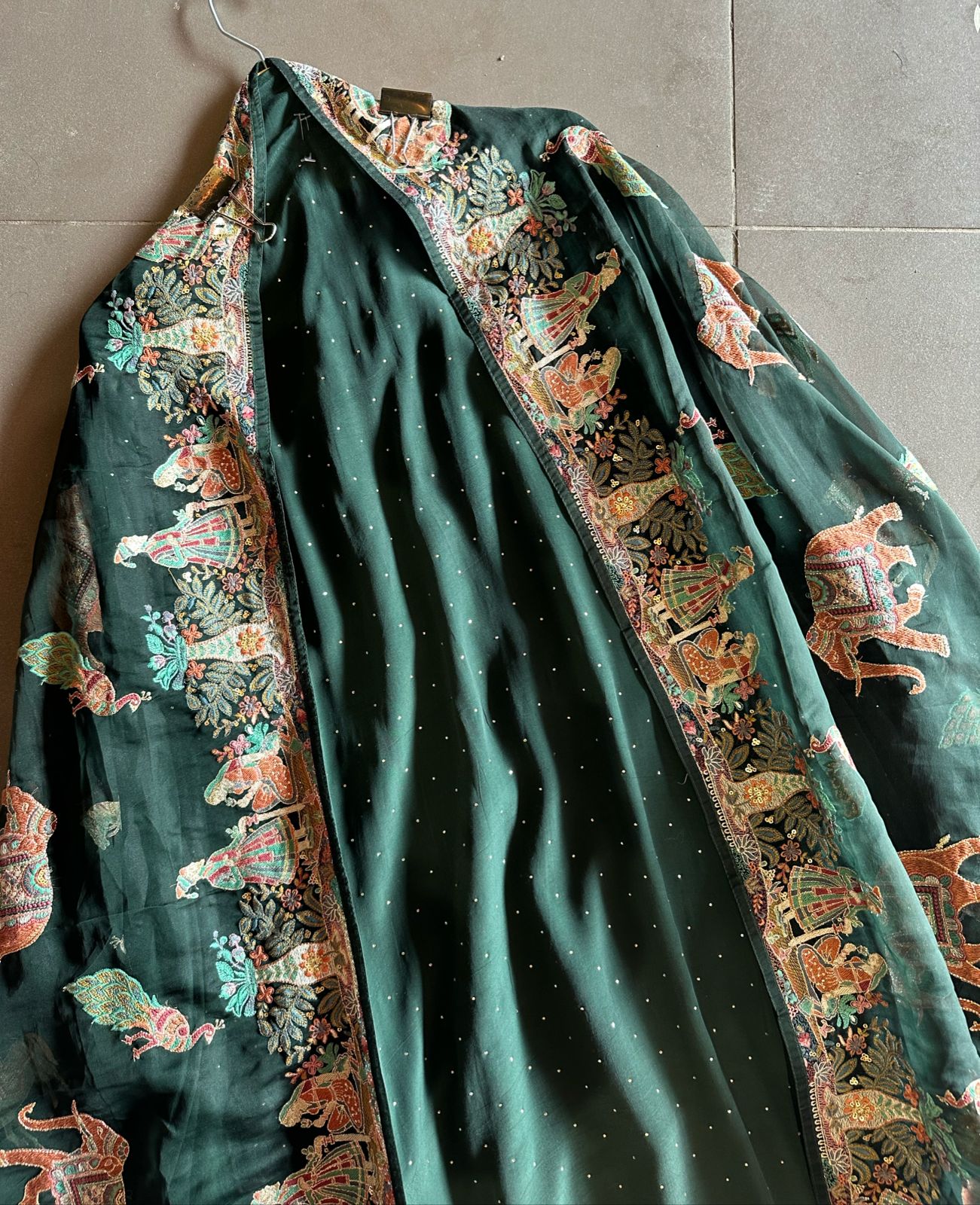 Pure Crepe silk shirt with complete swaroski highlights