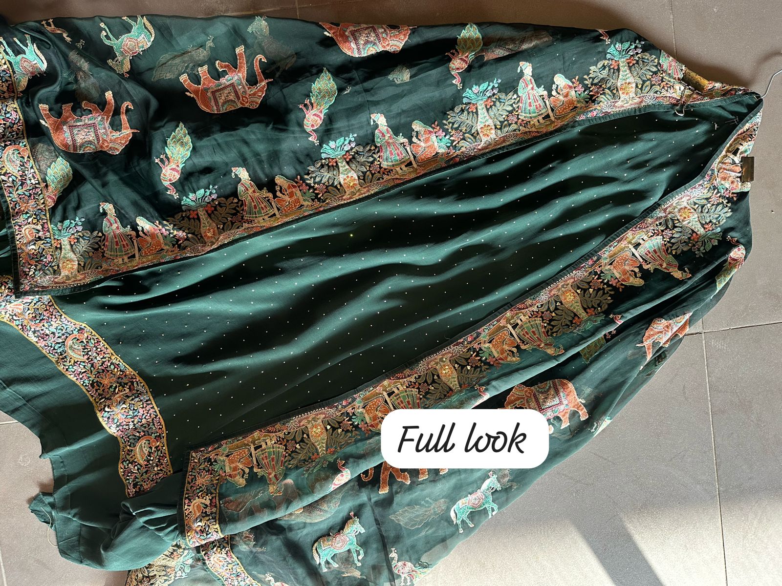 Pure Crepe silk shirt with complete swaroski highlights