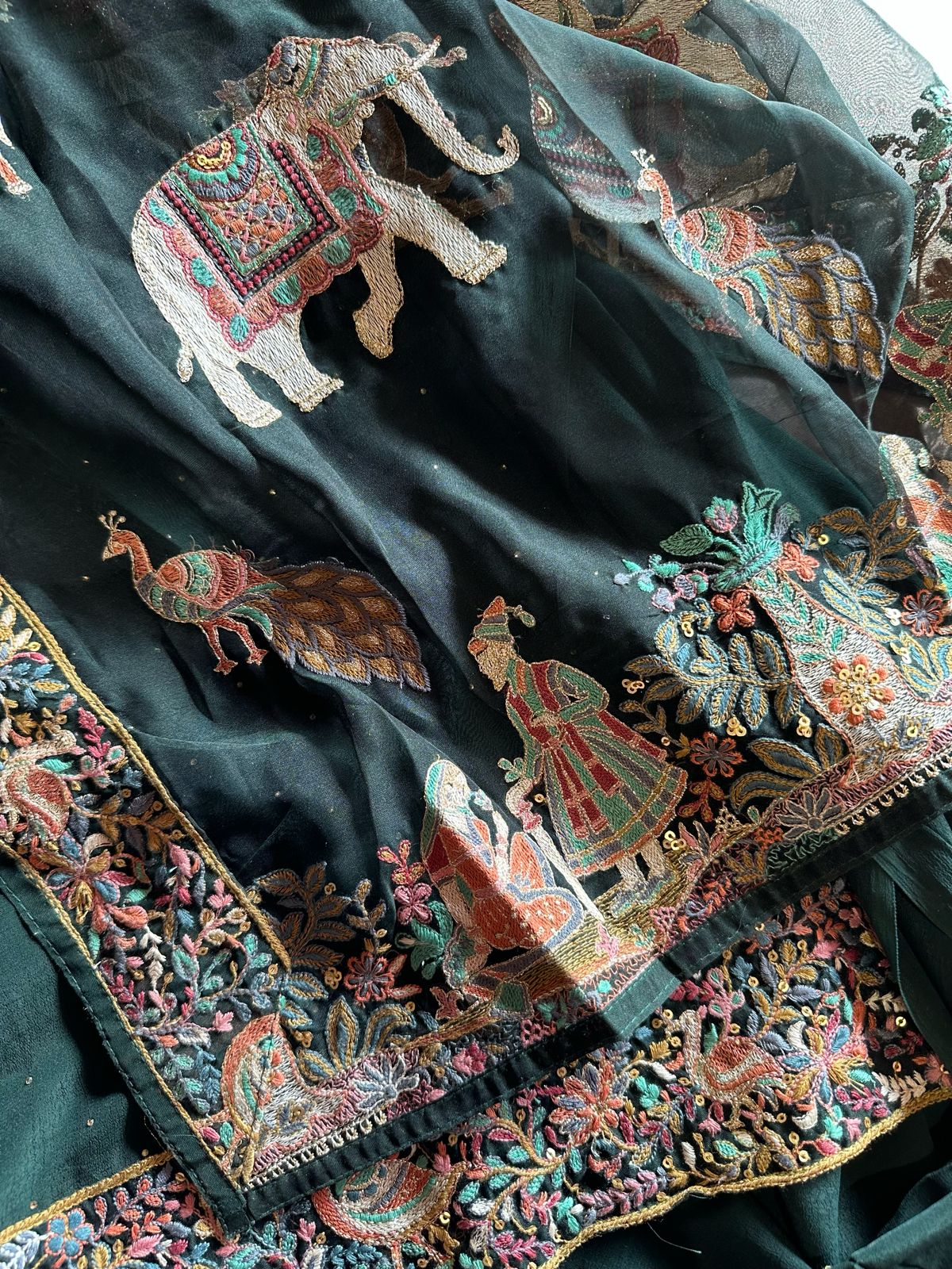 Pure Crepe silk shirt with complete swaroski highlights