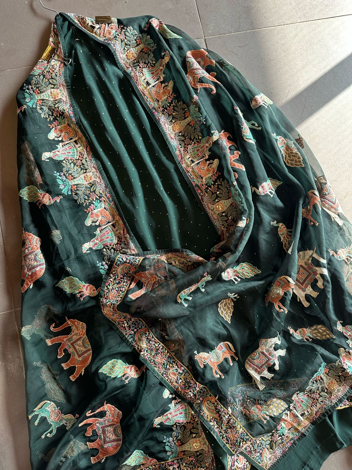 Pure Crepe silk shirt with complete swaroski highlights