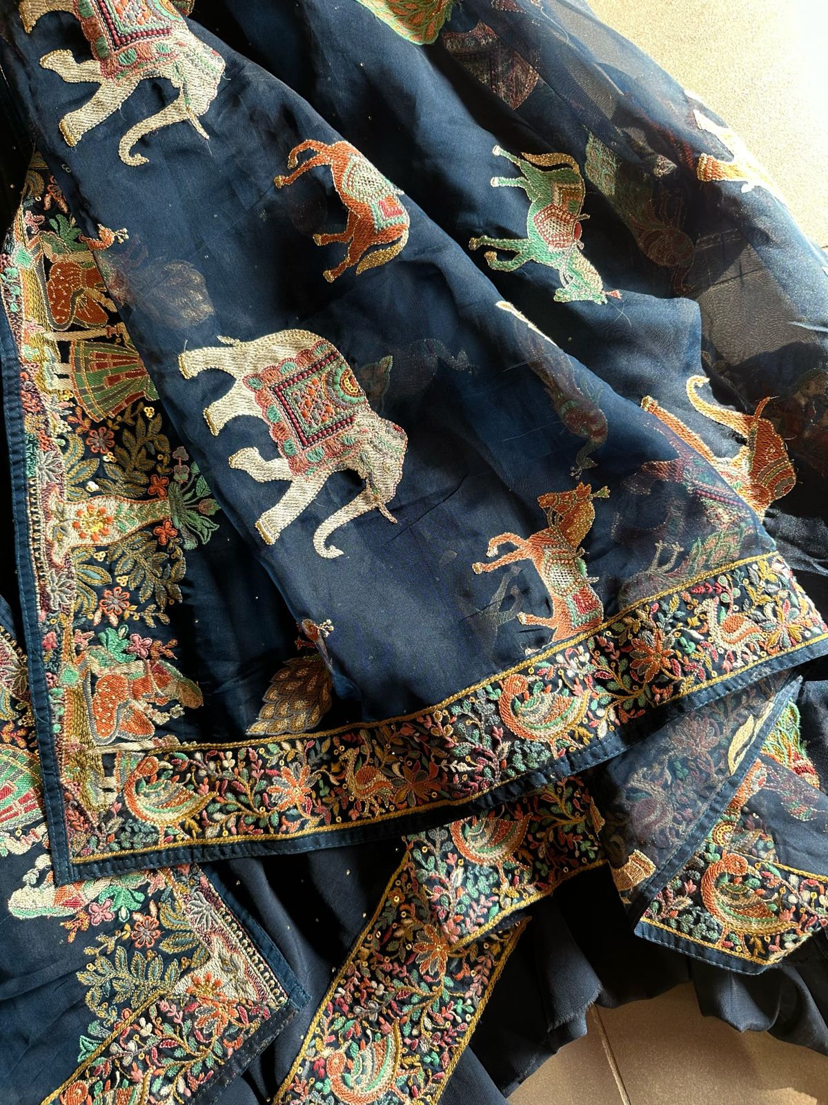 Pure Crepe silk shirt with complete swaroski highlights