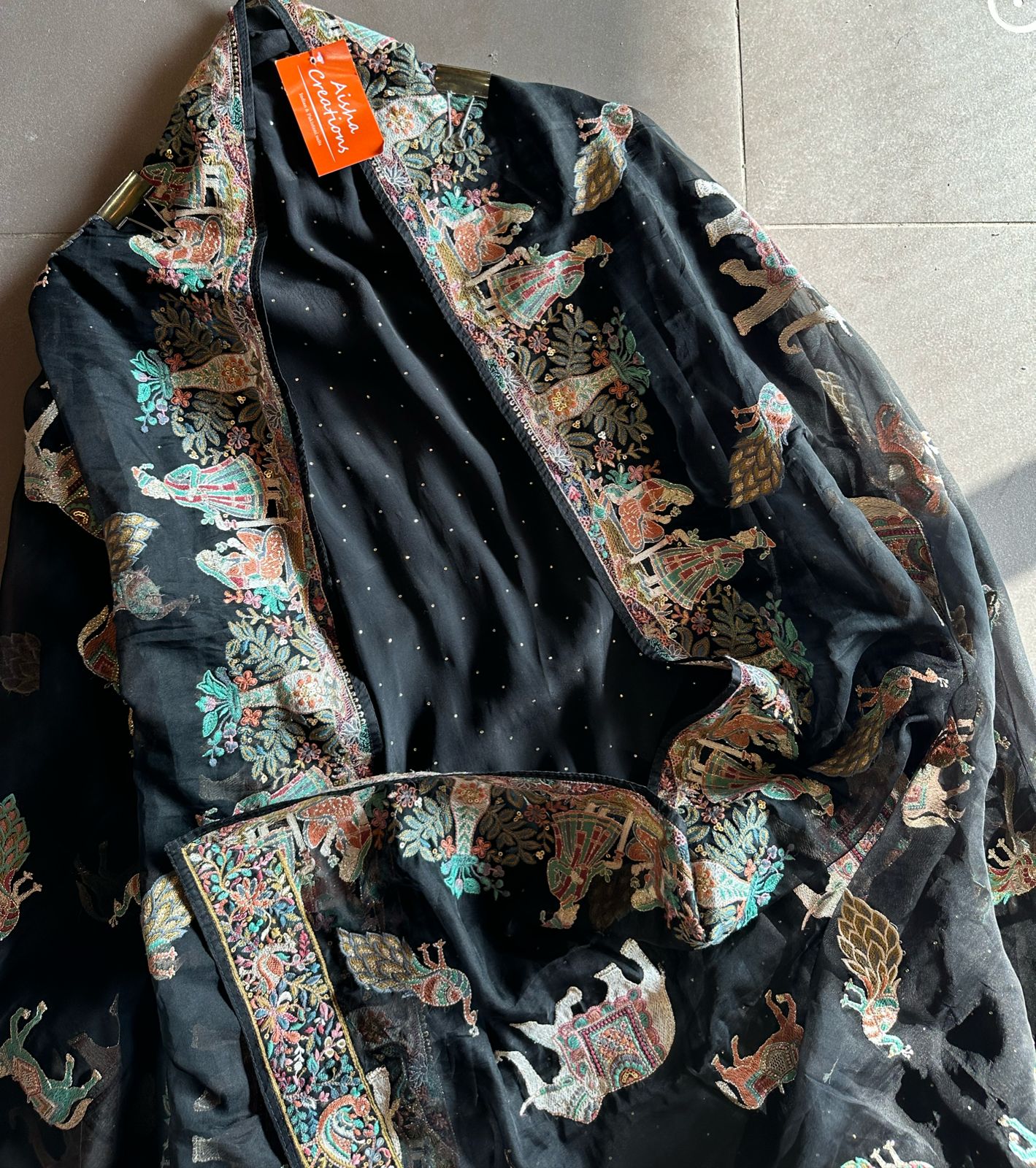 Pure Crepe silk shirt with complete swaroski highlights