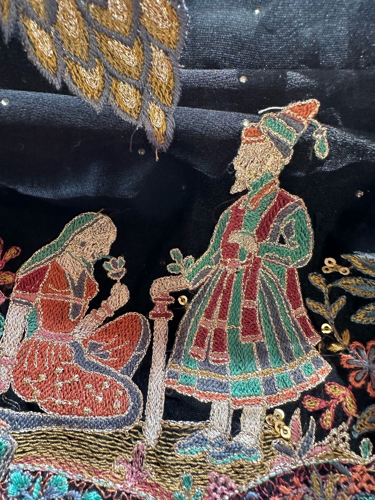 Pure Crepe silk shirt with complete swaroski highlights