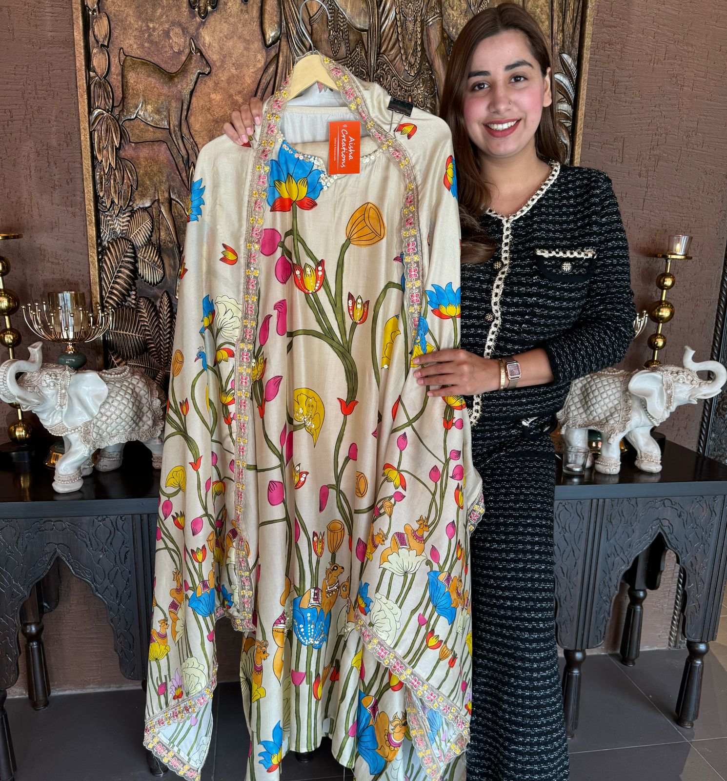 Pure digital printed shirt Very high quality printing with handwork highlights