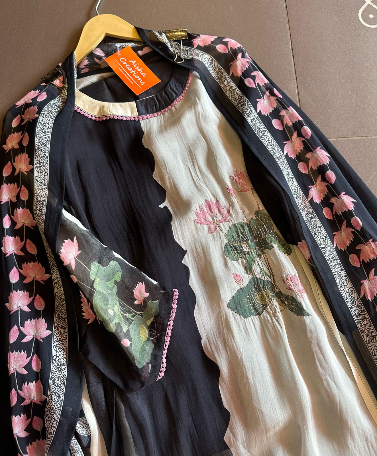 Soft organza digital printed shirt with beautiful Dori highlights