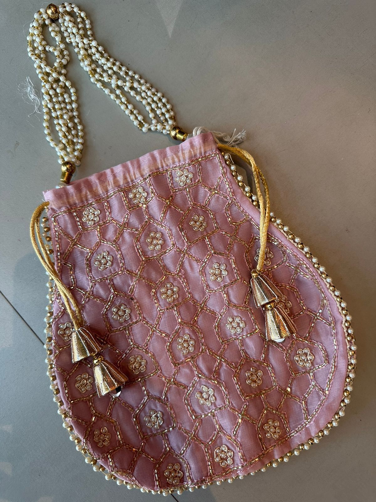 Pure chanderi Unstitched Shirt Nalki work on the neckline