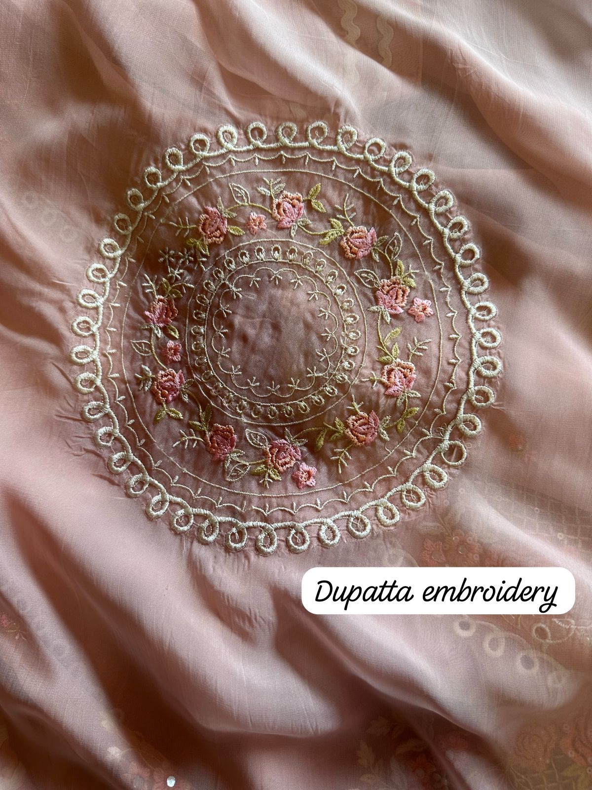 Super soft organza semi stitched shirt with complete thread embroidery done.