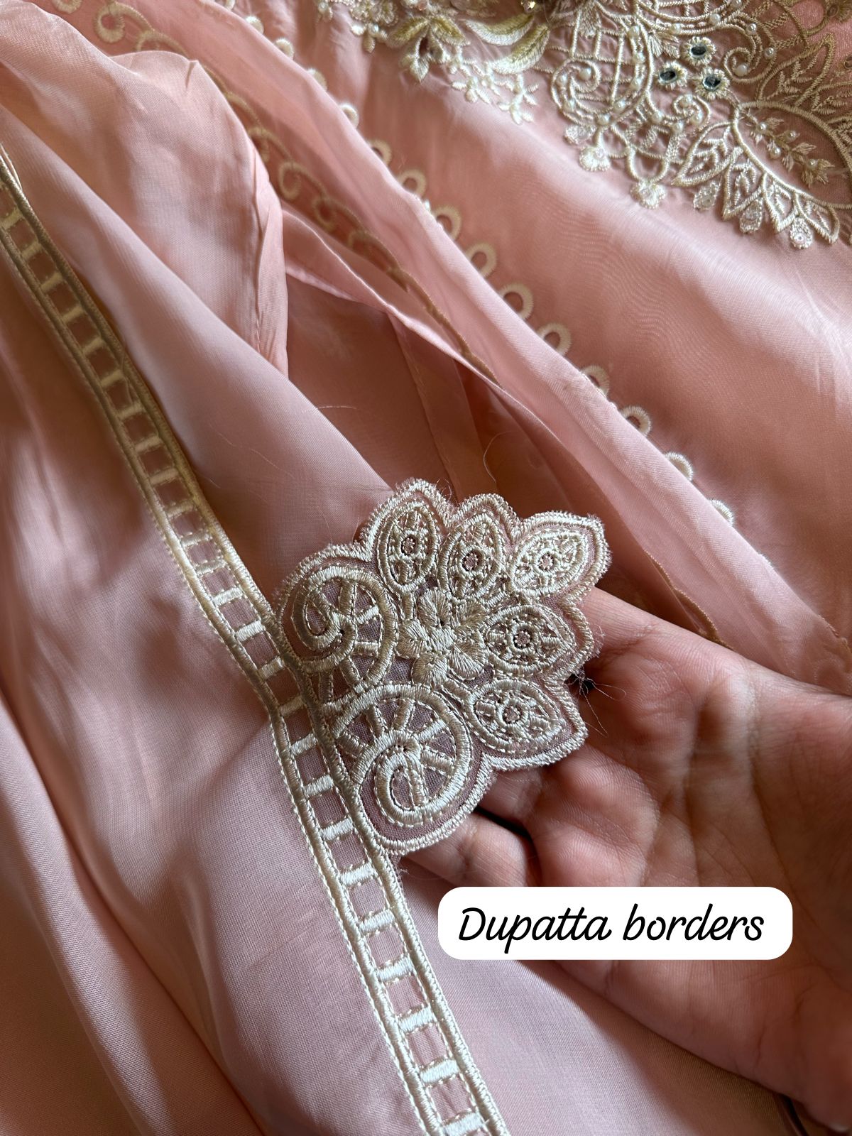 Super soft organza semi stitched shirt with complete thread embroidery done.