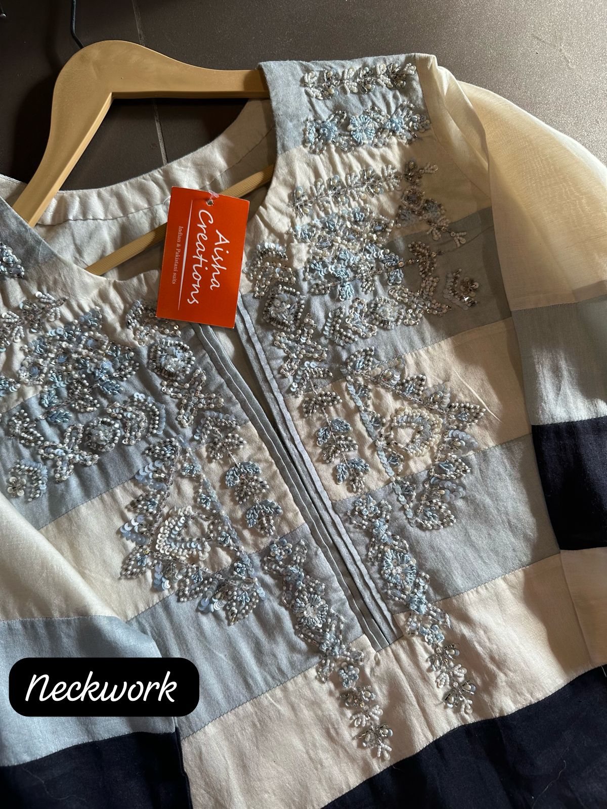 Pure cotton Chanderi Designer shirt with Beautiful Nalki