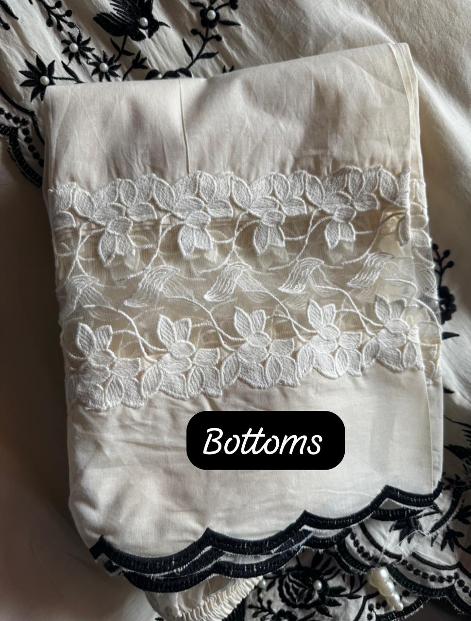 Pure cotton stitched shirt with a combination of hand and machine embroidery