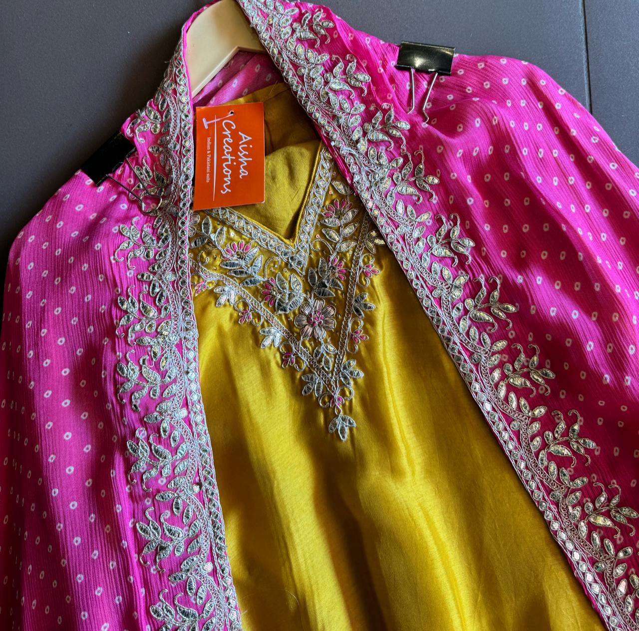 Pure silk shirt with Beautiful minimal Neckwork made with leather gotta