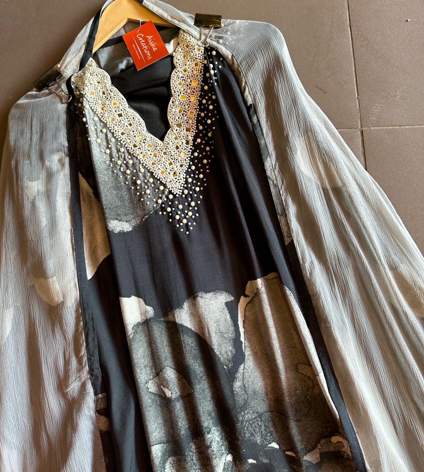 Pure soft muslin shirt with threadwork on the shirt