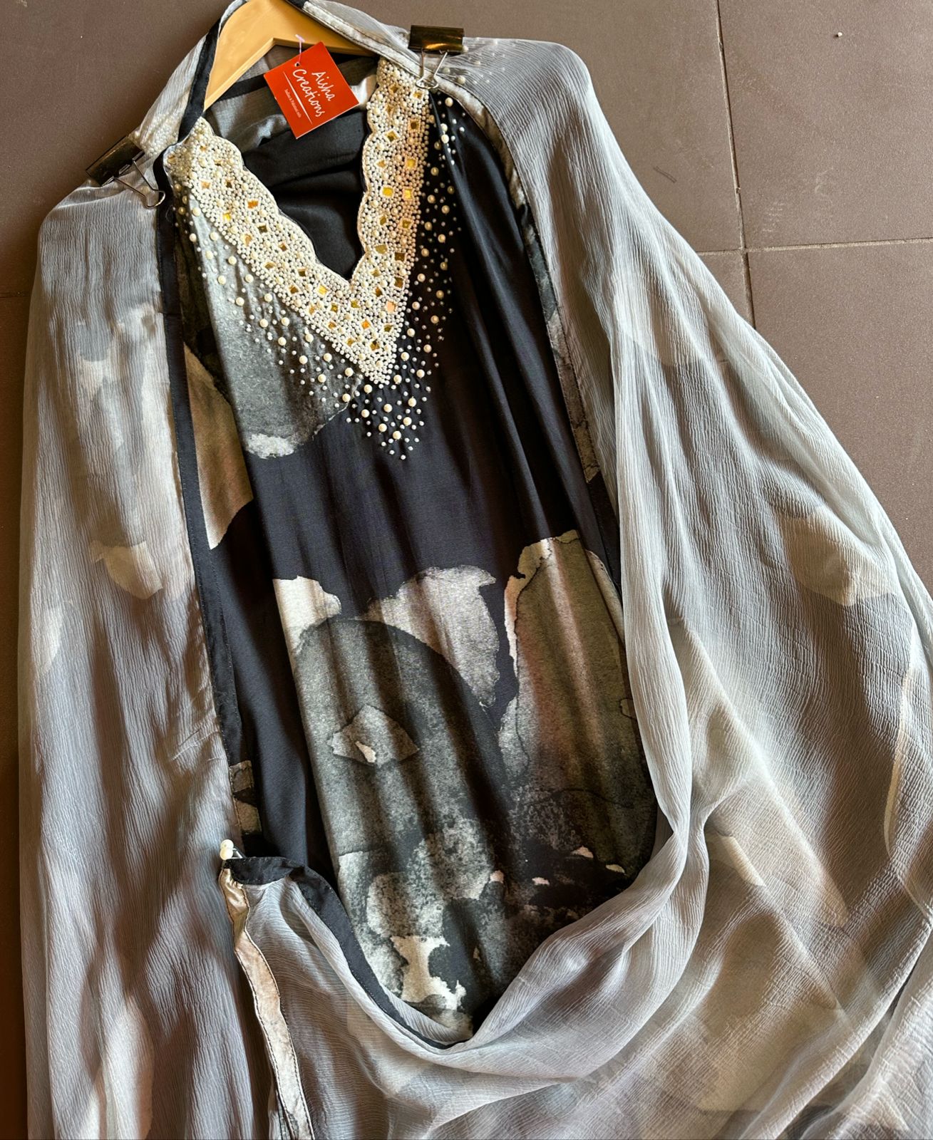 Pure soft muslin shirt with threadwork on the shirt