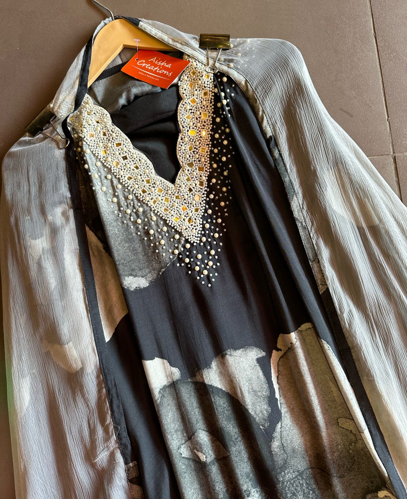 Pure soft muslin shirt with threadwork on the shirt