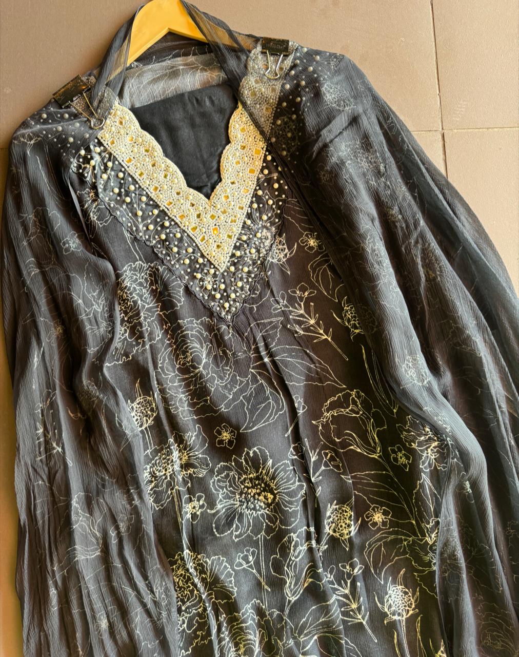 Pure digital printed chinon suits