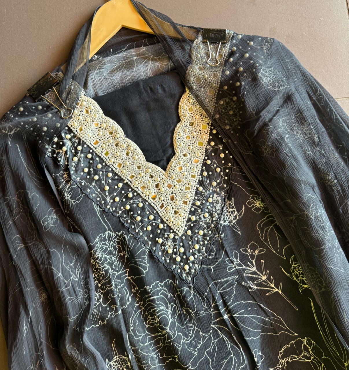 Pure digital printed chinon suits