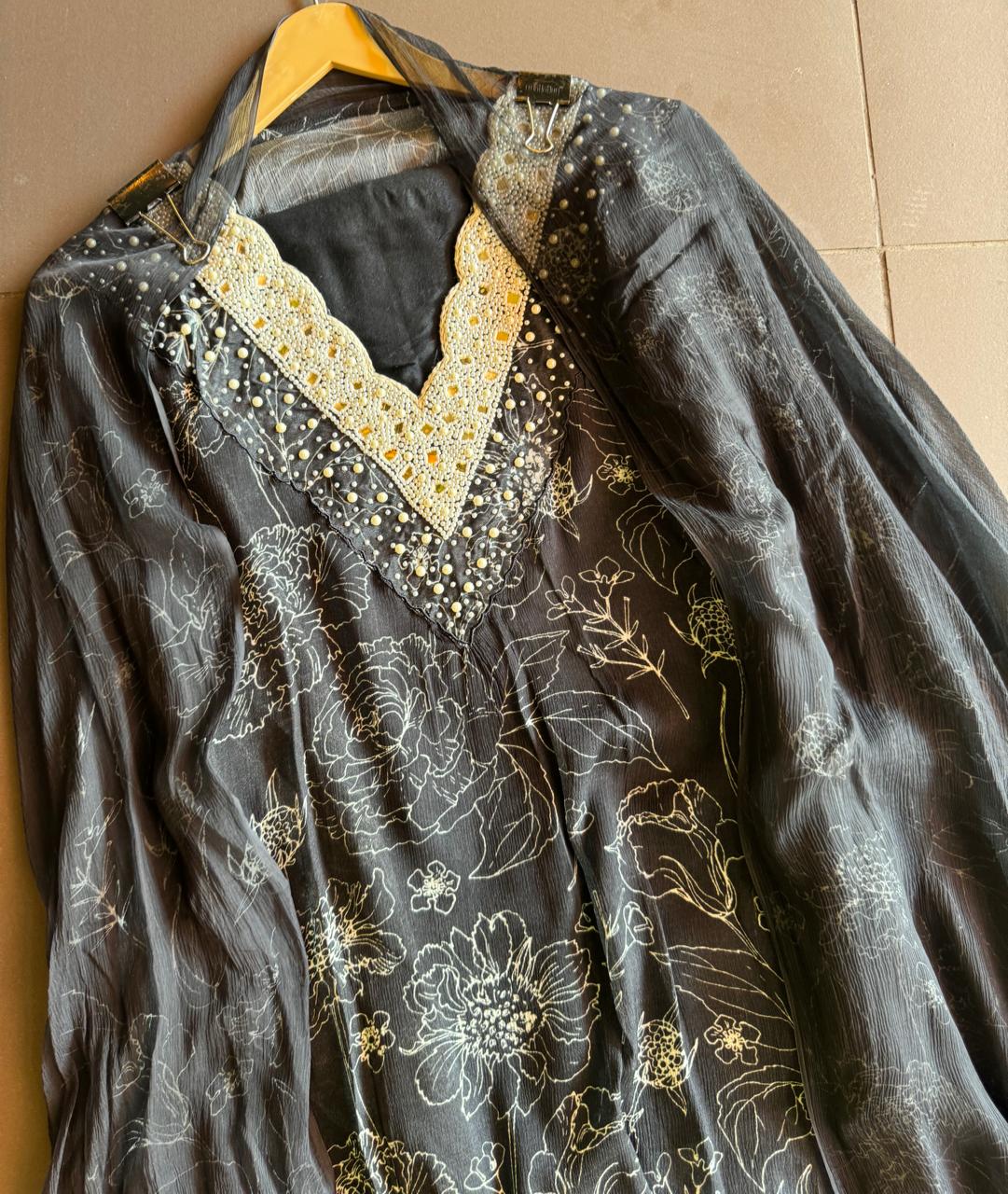 Pure digital printed chinon suits