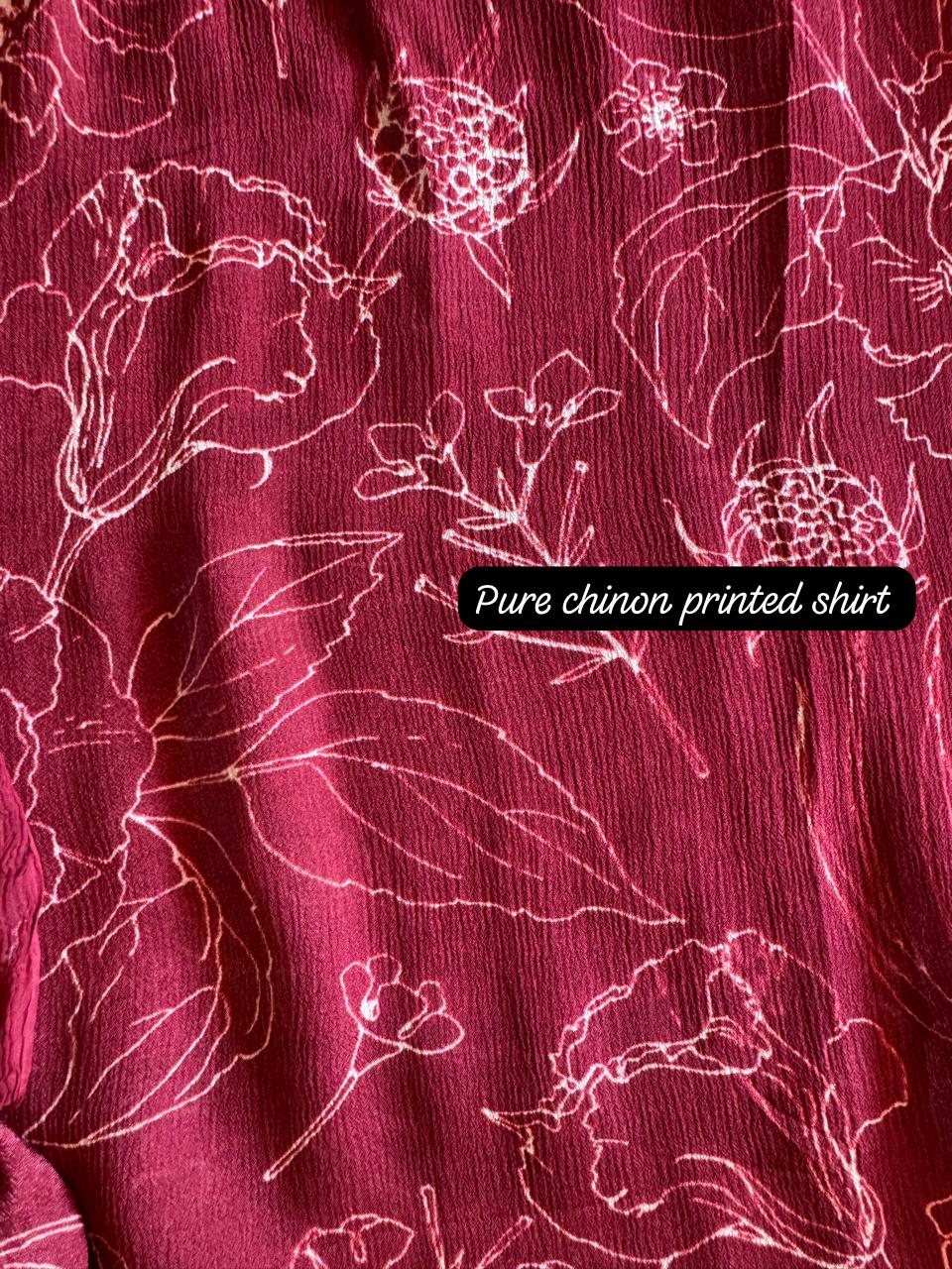 Pure digital printed chinon suits