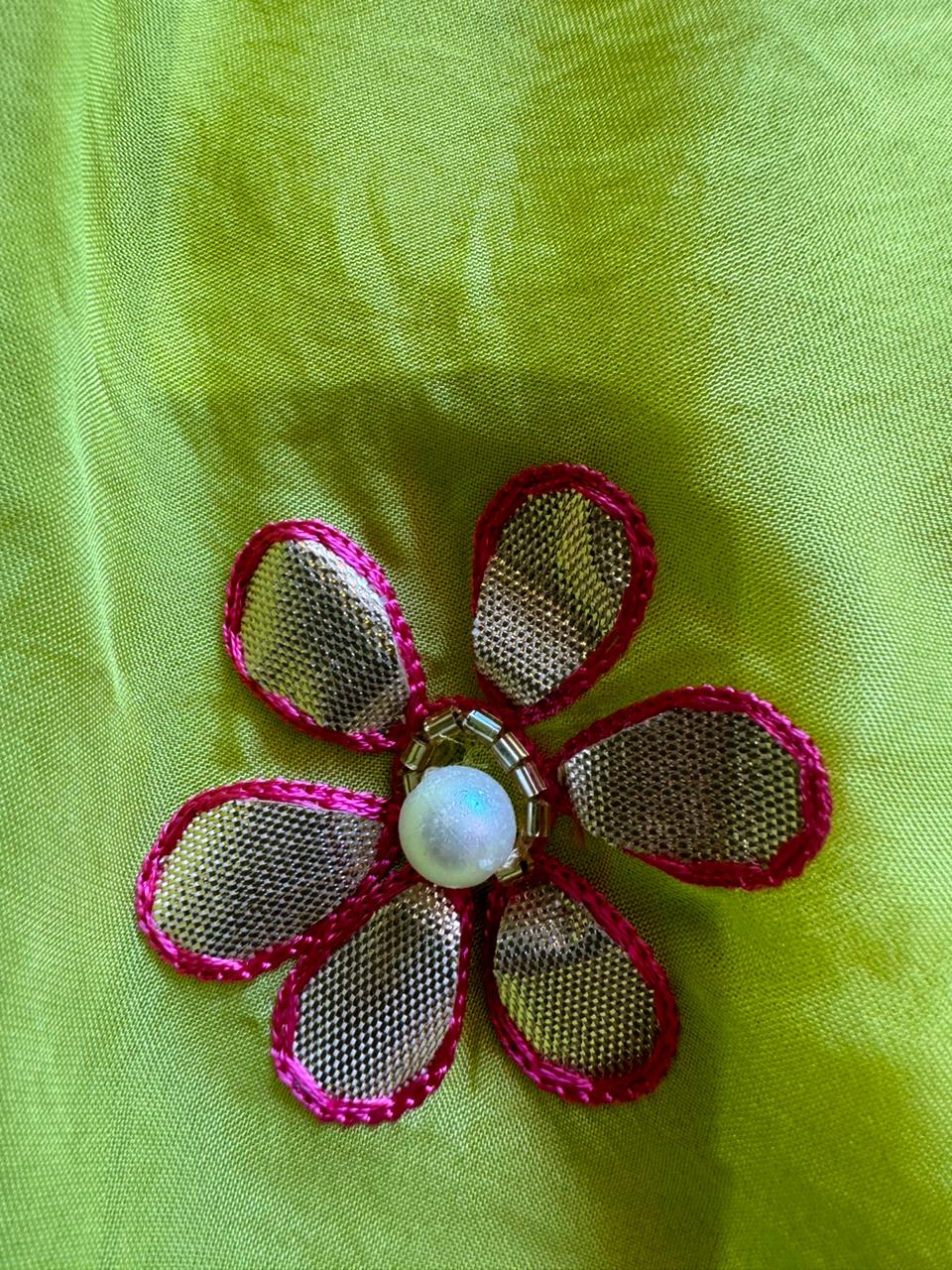 Pure silk Suit with simple shirt with beautiful original zardosi