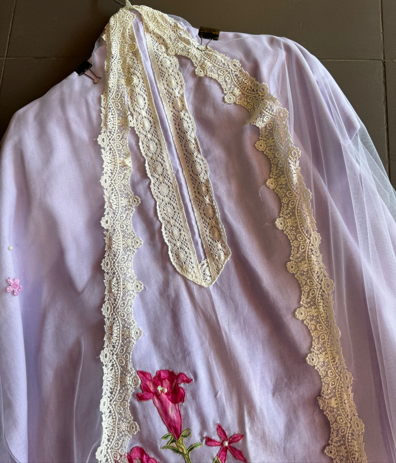 Pure cotton linen shirt with beautiful crochet lace detailings