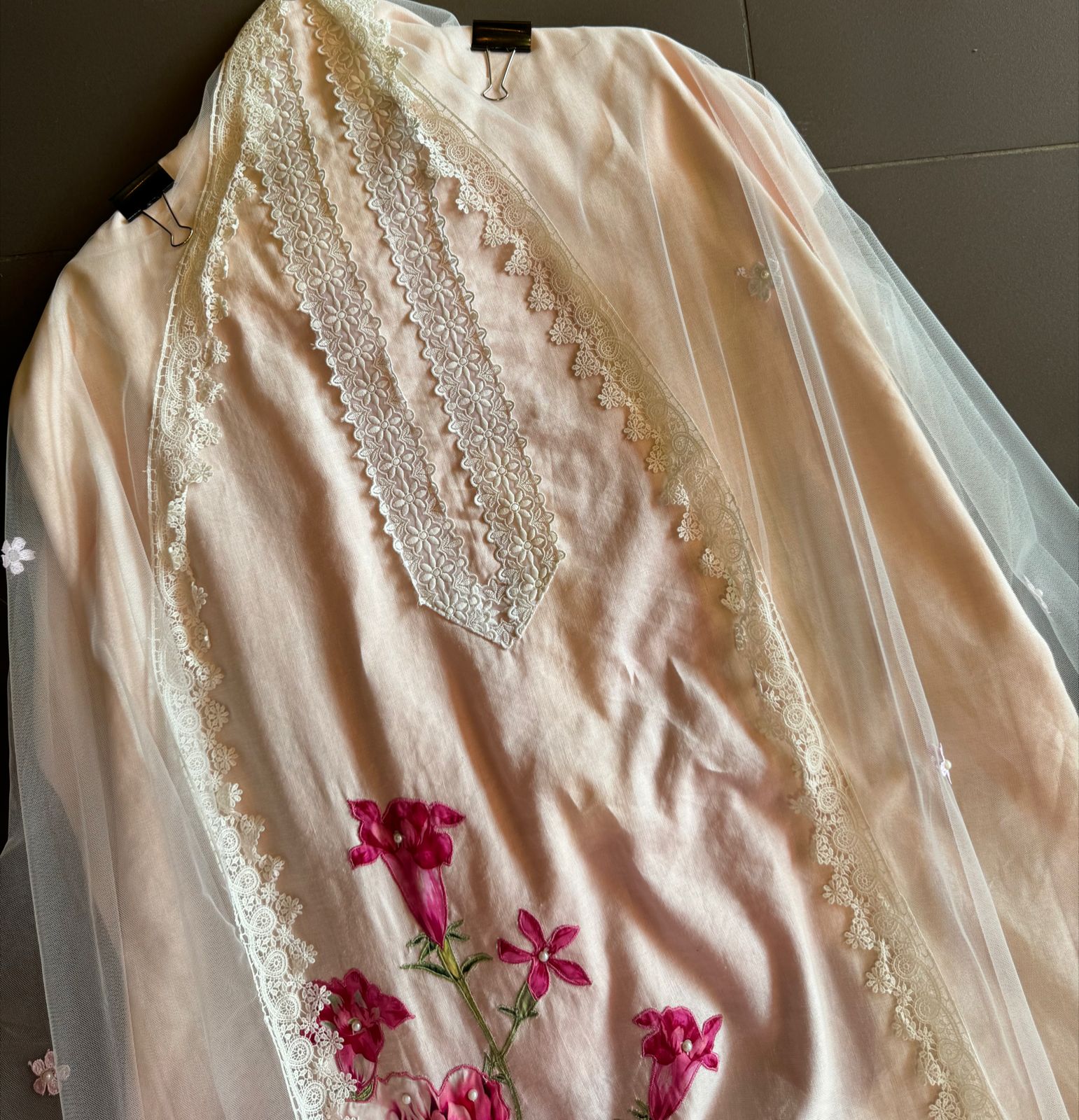 Pure cotton linen shirt with beautiful crochet lace detailings